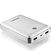 EasyAcc� 12000mAh Portable 2 USB Externer Akku Pack f�r iPad, Android Tablets und iPhone, Andorid SmartPhone Handy, 5V 1A & 2A, Aufladen 2 Ger�te gleichzeitig, Farbe: wei�