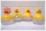 Baby Shower Diaper gift rubber duck duckies in glycerin soaps wrapped nicely in cellaphane with ribbon