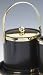 Kraftware 50054 Sophisticates Black with Polished Brass 3 Quart Ice Bucket with Track Handle, Bands and Metal Cover
