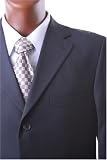 Men's Super 140's Single Breasted Black Wool Dress Suit