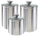 Oggi Stainless Steel Airtight 3 Piece Canister Set