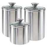 Oggi Stainless Steel Airtight 3 Piece Canister Set