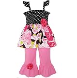 Girls Floral & Polka Dot Smocked Spring Capri Outfit Boutique Clothing