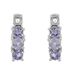 High Quality Earrings With Precious Stones - Genuine Tanzanites and Topazes in White Gold Length 11mm