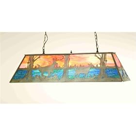 Rustic Lodge Deer Billiards Pool Table Island Light by Meyda Tiffany by Meyda