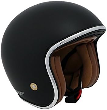 AVE A-34 Eleven Open Face Motorcycle Helmet (Black, Large)