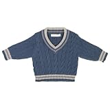 from Toffee Moon Toffee Moon Baby Vintage Cricket Jumper Sloe-Berry and Frappe & Earl Grey Tipping - Beige - 24 Months