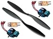 Combo 1 Pair 12x4.5 Counter Rotating Propellers, 2 CC 25A ESCs + 2 Himax 2812-0650 Brushless Motors