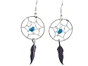 Beautiful! Sterling-silver/Turquoise Navajo Dream Catcher dangle-earrings