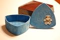 Children: Trigular velvet case decorated with Sterling Silver, Made in ITALY