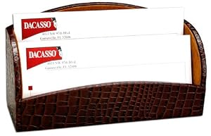 Brown Crocodile Embossed Leather Letter Holder