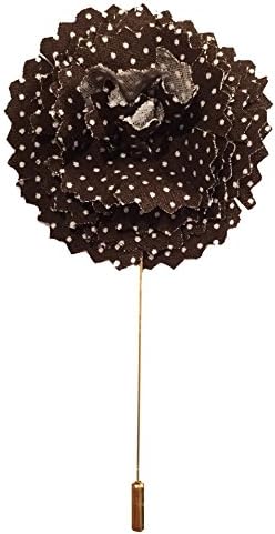 Brown and White Dot Men's Lapel Flower Pin by The Detailed Male