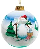 Golf Gifts & Gallery Clubhouse Collection Glass Snowman Golfer Ornament