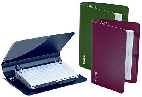 Esselte Corporation ESS73569 Oxford Poly Index Card Binder Assorted, 2-Pack