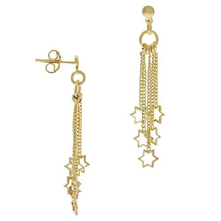 Vermeil (24k Gold over Sterling Silver) Star of David Charm Earrings