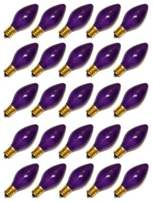 Action Lighting 10072 C7 CC PUR 25PK 7 WATT C7 Christmas Light Replacement Bulb