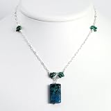 Sterling Silver Chrysocolla/Turquoise Necklace - 16 Inch