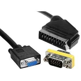 SCART TO VGA 2 M SCART LEAD TO 15 PIN HD - VGA CABLE MALE