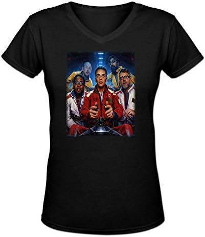 ZIHLN Women's The Incredible True Story Logic Logo V-Neck T shirt S Black