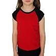 American Apparel 4277 Youth Baby Rib Cap Sleeve Raglan