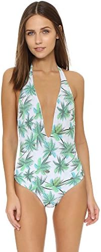 Peixoto Women's Flamingo Deep V One Piece, Palm Island, X-Small