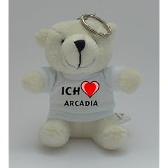 Pl�sch Eisb�r Schl�sselhalter mit T-shirt mit Aufschrift Ich liebe Arcadia