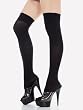 Opaque Thigh High Stocking White Red or Black 3 Colors Options