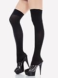 Opaque Thigh High Stocking White Red or Black 3 Colors Options