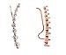 .925 Sterling Silver Rose Gold Plated Cz Ear Climber Earrings with Fish Hook