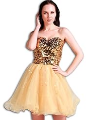 Sweetheart Chiffon/Organza Cocktail Sequined Fitted Prom Dress 