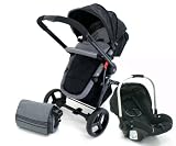 Petite Star Kurvi4 Travel System with Accessory Pack / Liner / Ali Handle Car Seat - Moonstone