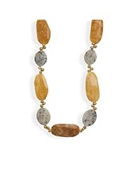 Jasper, Calcite and Cultured Freshwater Pearl Necklace