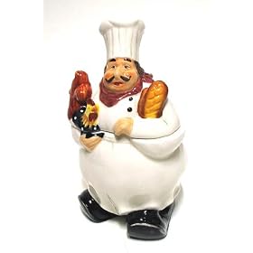 French Italian CHEF cook kitchen SUGAR BOWL serve 2pc by Tribeca Blu