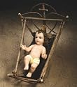 4" Florentine Infant Jesus in Crib with Cross (Florentine 6149-4)