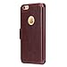 iPhone 6S Leather Flip Case - [Book Style] iPhone 6 Wallet Case Credit Card Slots ID Holder, [Slim Fit] Shockproof Protective Phone Cover for Apple iPhone 6/6S 4.7 inch (Dark Brown)