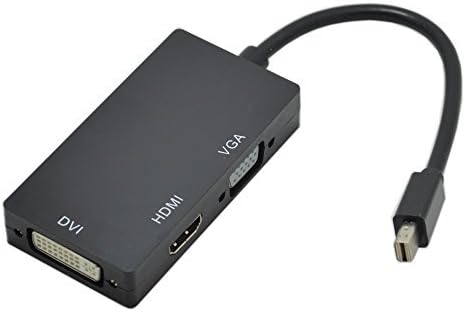 WEIAY Mini DisplayPort 3 in 1 to HDMI/DVI/VGA Adapter Cable for Mac Macbook Pro Air