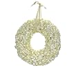Hydrangea wreath large w/ ribbon in off white