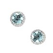 14K White Gold Aquamarine and Diamond Earrings