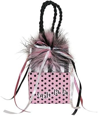 Miniature Music Box Mini Gift Bag - Pink polka dot bag 'ooh la la' Claire de Lune by LA Tunes