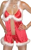 Sexy Open Front Miss Santa Claus Costume with Thong