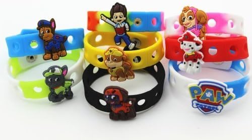 16pcs (Puppy Power) Paw Patrol Shoe Charms & Wristband Bracelet Kids Party Gifts by Shoe Charmers