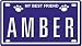 Amber Dog Name Plate for Pet Carriers or Cages
