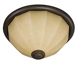 IMAGE OF American Fluorescent FAF218RBSCT Facets Large Flush Mount, Oil Rubber Bronze