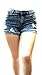 david collection Sexy Womens Plus Size Short Stretch Distressed Ripped Acid Wash Blue Denim Jeans