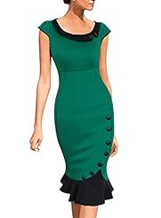 Sexy Cocktail Polyester/Rayon/Spandex Spring Summer Fall Winter Mermaid Scoop Neck Vintage Evening Dress/Wedding Party Dress 