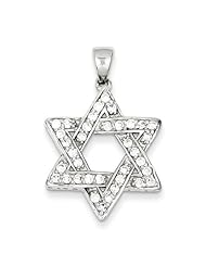 Sterling Silver CZ Star of David Pendant