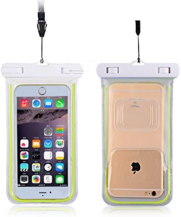 Universal Waterproof Case, Cell Phone Dry Bag Snowproof Dirtproof for Apple iPhone 7,7 plus,6S 6,6S Plus, 5S 5, Samsung Galaxy S6, Note 5 4, HTC LG Sony Nokia Motorola (White)