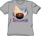 Superman HOCKEY STICK Heather Gray Adult T-shirt Tee Shirt