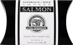 Alaska Smokehouse Smoked Salmon Fillet In A Black Box With A Tuxedo Wrap, 2 Ounce Boxes (Pack of 6)