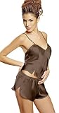 Milk Chocolate 100% Silk Cami Tap Pant Pajama Set!